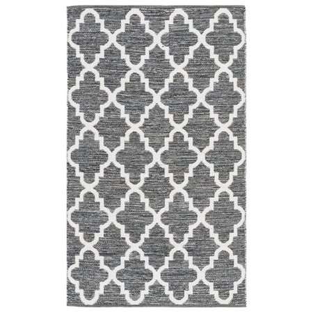 SAFAVIEH 3 x 5 ft. Small Rectangle Montauk Hand Woven Rug, Charcoal and Ivory MTK611J-3